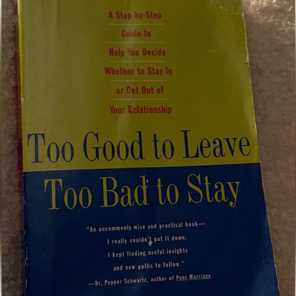 NATIONAL BESTSELLER Book TOO GOOD TO LEAVE TOO BAD TO STAY Mira Kirschenbaum